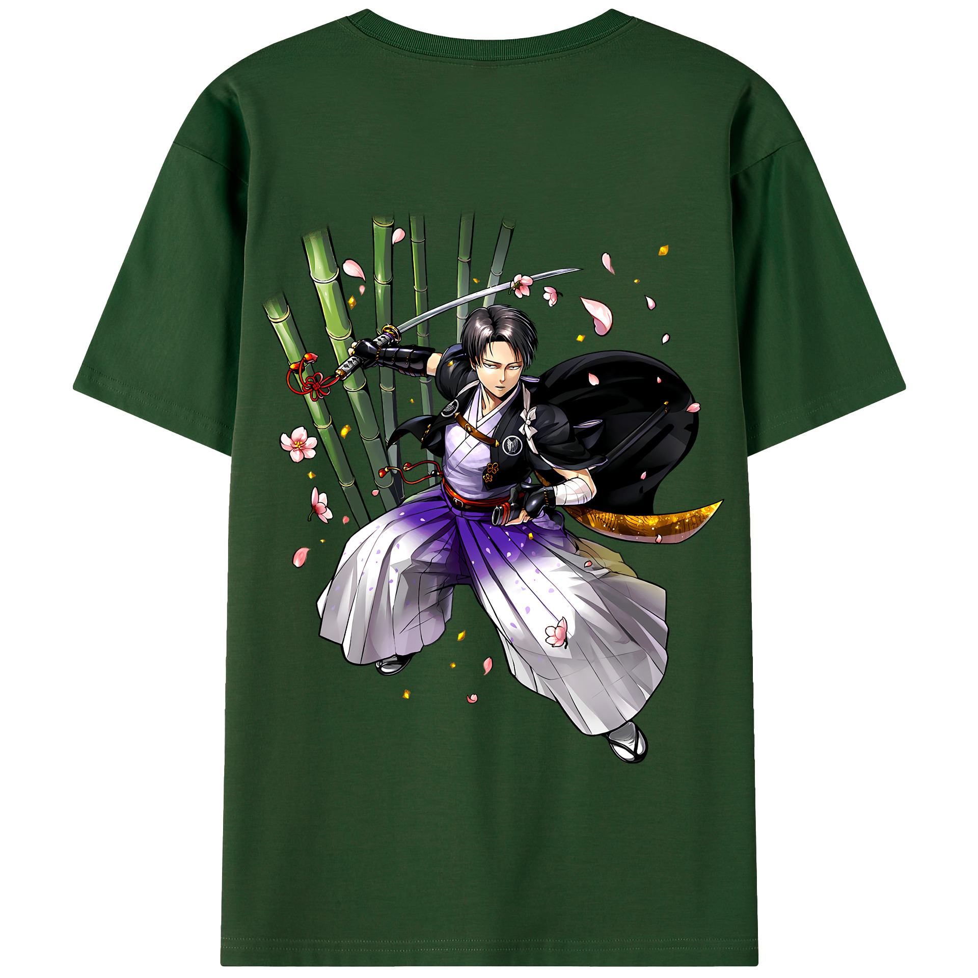 （画像用） 進撃の巨人 リヴァイ·アッカーマン Attack on Titan Levi Ackerman 綿100％半袖Tシャツ（背面プリント）